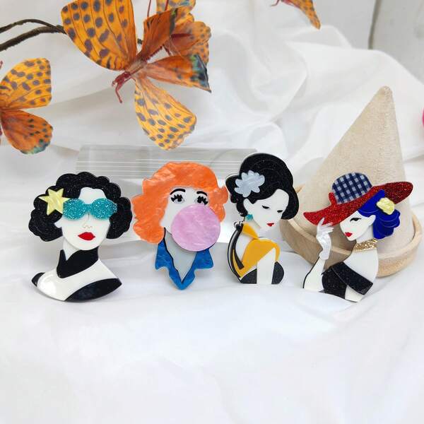 1pc 2D Flat Handmade Acrylic Charm, Minimalist Yet Elegant Luxury European Style, Fashionable Mix And Match For Girls, Must-Have Accessory For Bags, Clothes Jewelry Costume Accessories Bag Charms Office Accessories Christmas Gift