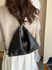 Mochila de moda coreana 2025 Nuevo lanzamiento otoño Mochila con correa de cadena, bolso de hombro casual de gran capacidad y multifunción adecuado para compras, billetera, mujeres jóvenes, estudiantes universitarios, recién graduados, oficinistas. Ideal para oficina, universidad, trabajo, negocios, viajes al trabajo, actividades al aire libre, viajes y salidas.