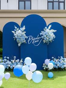 1 件海军蓝拱门背景，5 英尺、6 英尺、6.6 英尺、7.2 英尺蓝宝石蓝婚礼拱门罩，双面涤纶层压面料拱门背景圆顶拱门背景面料适用于生日派对婚礼拱门支架装饰（不含支架，仅含面料背景） - 藏蓝色 - 查看 11