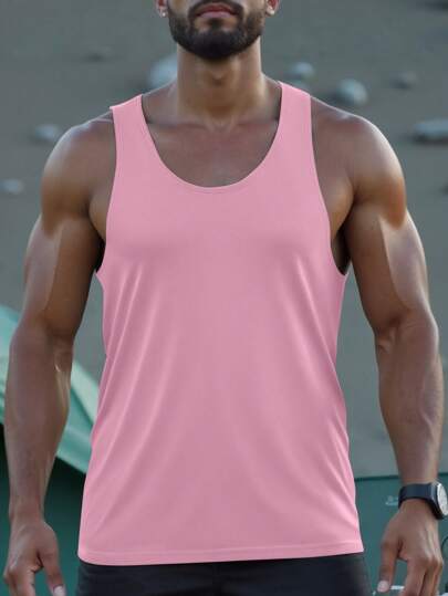 Herren Ärmelloses Sport Tank Top mit Racerback Design für mehr Armfreiheit, geeignet für Gewichtheben und Outdoor-Radfahren, atmungsaktiv und uneingeschränkt