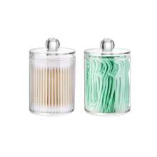 1pc/2pcs/4pcs Transparent Circular Cleaning Swab Storage Box, Makeup Pad Ball Pad, Dressing Table With Cover, Dustproof Set Storage Box