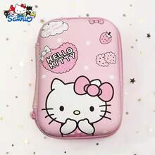 Limited Edition Sanrio Hello Kitty & Kuromi Cute Cartoon EVA Storage Bag - Portable Cable Organizer, Charger Carry Case, Earphone & USB Drive Storage Pouch With Handle And Zipper