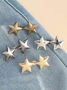 Der abnehmbare kleine Stern-Taillen-Knopf aus Zinklegierung ist perfekt dafür, große Taillen auf Jeans ohne Nähen in kleinere umzuwandeln
