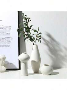 1pc Ceramic European Vase, Plain Vase, Simple Brushed Vase, Home Soft Decoration, Home Vase Decoration, Home Single Products