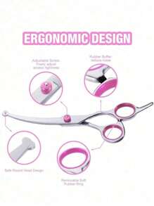 Professional Pet Grooming Scissors Set With Safety Round Tips, Stainless Steel Dog/Cat Shears, Thinning Scissors, Curved Scissors And Comb