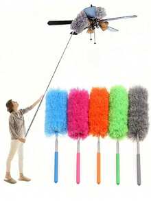 1pc Adjustable Stretch Extend Microfiber Duster, Household Dusting Brush Tool, Anti Dusting Brush, Home Air-Condition Feather Car Furniture Cleaning Brush - Multicolor - View 2