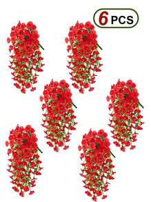 4 pièces/6 pièces Plantes grimpantes artificielles pendantes, plante d'eucalyptus, protégée contre les UV pour arche de mariage extérieure, salon, bureau, mur, jardin, étagère de décoration de maison. Plantes artificielles réalistes pour intérieur et extérieur, véranda, balcon, fenêtre, bac à plantes et décoration de maison, mariage, fête.
