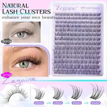 Natural Lash Clusters Wispy Cluster Eyelash Extensions Short C-Curly DIY Lash Extension 168Pcs Wispy Individual Lashes Natural Look Eyelash Clusters 10-16MM By Friend's Gift - B- Natural - View 2