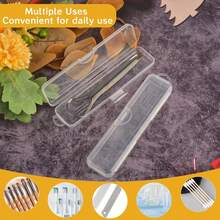 Portable Tongue Scraper Case 3 PCS Travel Tongue Scraper Storage Box With Lid And Air-Holes Clear Plastic Tongue Scraper Storage Container,16 X 3.8 X 1.5 Cm / 6.3 X 1.5 X 0.6in - Multicolor - View 6