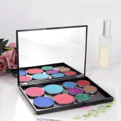 Magnetic Makeup Palette With Mirror, Empty Travel Makeup Organizer, DIY Your Own Powder Or Eyeshadow Palette,Makeup,Cheap,Room Decor,Vanity,Travel,Bedroom,Makeup Accessories