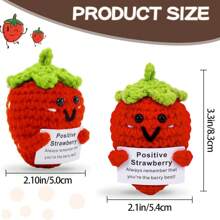 1 pieza Muñeca de peluche con trenzado a mano con forma de fresa. Las palabras de energía positiva y ánimo también se pueden dar como pequeños regalos a amigos y familiares. Los adorables juguetes de punto son muy adecuados para la sala de estar y el escritorio en el hogar, como regalos de cumpleaños y adornos decorativos para la decoración de la habitación. ¡El diseño de muñeca encantadora y las palabras alentadoras son muy cálidas y dulces! ¡Estas adorables muñecas siempre serán tus amigas y te harán sentir relajado y feliz!