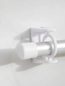 6 pièces Support de tringle à rideaux ajustable sans perçage, crochet adhésif autoadhésif, support de vêtements rotatif à 360° pour salle de bain, maison, bureau, salle de bain d'hôtel, décoration de Noël