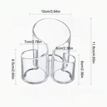 Premium Glass Makeup Brush Organizer With Gold Rim Cosmetic Brush Holder For Lipstick Eyeliners Waterproof Dustproof Storage Box