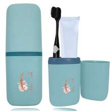1pc Toothbrush Box Portable Detachable Organizer Case Mouthwash Cup Travel Toothbrush Storage Container Dustproof And Waterproof Toothpaste Holder Suitable Travel Accessories For Business Travel Initial Name 26 Letters Pattern - Blue - View 22