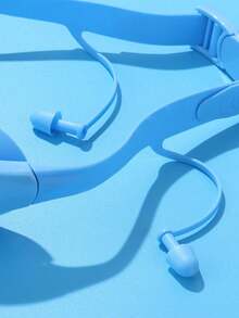 1 Pc Swimming Goggles With Earplugs, Professional Anti-Fog UV Protection Swim Goggles, No Leak Clear Wide Vision Water Goggles, Adjustable Pool Glasses For Adult Women Men, Summer Swim Training Gear