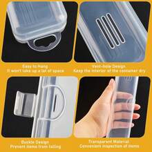 Portable Tongue Scraper Case 3 PCS Travel Tongue Scraper Storage Box With Lid And Air-Holes Clear Plastic Tongue Scraper Storage Container,16 X 3.8 X 1.5 Cm / 6.3 X 1.5 X 0.6in - Multicolor - View 5