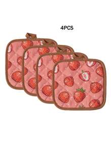 2 pièces/4 pièces Dessous de plat en coton épais isolé, tapis résistant à la chaleur pour la cuisine, la salle à manger, le salon, support de style nordique
