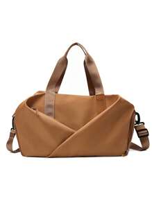 1pc Personalized Women Oxford Cloth Multifunctional Travel Bag, Wet And Dry Separation Gym Bag, Portable Yoga Bag, Trolley Sleeve, Fashionable Shoulder Bag, Embroidery Custom Letter, Foldable Carry-On Luggage, Large Capacity With Separate Shoe Compartment, Suitable For Business Trip, Vacation