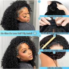 Kinky Curly Half Wig Human Hair 200% Density Wear Go Glueless Wigs Human Hair 20 Inch Curly 3 In 1 Half Wigs For Women Drawstring Seamless Flip Headband Wig Beginner Friendly01 - naturalcolor - View 4