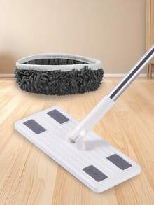 2pcs/Set Upgraded Thick Elastic Washable Mop Replacement Pads, Suitable For Flat Mops - Reusable Microfiber Mop Heads And Disposable Dry Dusting Cloths, For Hardwood, Laminate, Tile Floors Cleaning, With Rust-Proof Stainless Steel Handle, Dry & Wet Dual-Use Replacement Set (Compatible With Sweeping Mop Replacement) - trắng - Xem 6