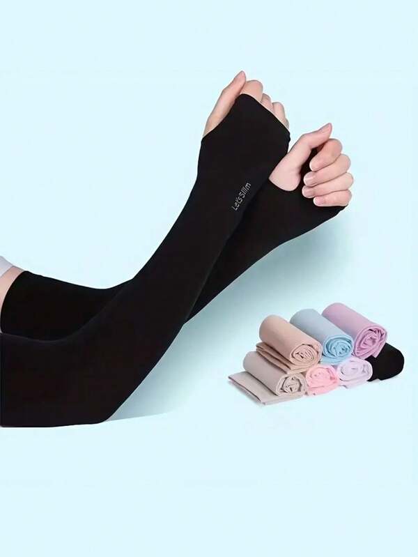 Unisex Lightweight Motorcycle Riding Arm Sleeves, Outdoor Summer Ice Silk Material