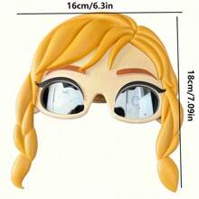 1pc New Party Glasses, European And American Braid Decoration Glasses For Women, Personalized Masquerade Decorative Glasses For Party, Birthday, Prom - Unisex Cartoon Style Festival Atmosphere Decorative Glasses, Fun Costumes For Birthday Celebration And Prom - Sturdy Plastic Design, Fantasy Style Glasses, Solid Structure, Novelty Glasses, Joyful Party