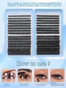 640pcs Lash Cluster, D Curl, 640pcs Individual Lash Clusters 40D+50D Curl 8-16mm, DIY Lash Extension For Natural Look & Super Thick & Smart & Super Soft & Ultra-Light Reusable Individual Segment False Eyelashes Lash Extension Kit, Suitable For Beginners To Use At Home Or On The Go For Daily Life & Weddings & Dates & Parties & Music Festivals & Halloweenlash Clusters,Eyelash Clusters,Individual Eyelashes,Lashes,Fake Lashes