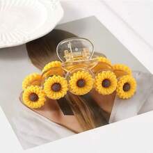 1pc Oversized Sunflower Claw Hair Clip, Cute & Versatile Floral Hair Accessory Hair Clips Hair Jaw Clip Hair Clamps Hair Clutch Hair Catcher Clip - Yellow - View 13