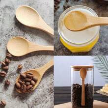Natural Bamboo Spoons, Household Dessert Spoons, Ice Cream Spoons, Coffee Spoons,School Supplies