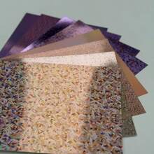 8pcs A4 Mixed Color Cardstock, Including Purple Holographic Reflective Paper, 8.3*11.7 Inch, Thick Card Paper For DIY Crafts, Party Decorations, Gift Packaging, 250GSM School Supplies, Back To School