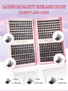 384pcs Individual False Eyelashes, Eyelash Book, Cluster Fake Eyelashes, DIY Home Eyelash Extension, Cluster Fake Eyelashes, Individual False Eyelashes, False Eyelashes