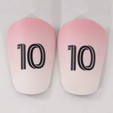 1 par de espinilleras rosa y blanco Mini Master No. 10, protector de pierna tipo pinza para adultos - Espinilleras mini gruesas y duraderas aptas para todas las temporadas