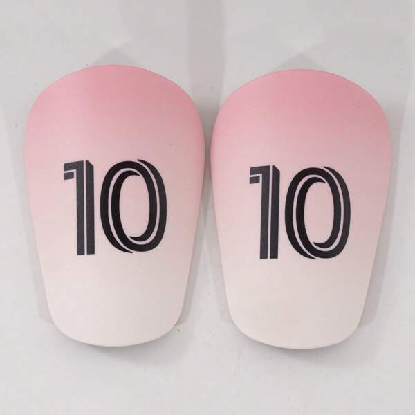 1 par de espinilleras rosa y blanco Mini Master No. 10, protector de pierna tipo pinza para adultos - Espinilleras mini gruesas y duraderas aptas para todas las temporadas