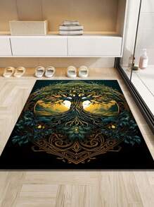 1pc Anti-Pollution Tree Of Life Rug, Stain-Resistant Polyester Tree Of Life Rug, Non-Shedding & Anti-Slip, Suitable For Living Room & Bedroom, Living Room Rug, Small Living Room Rug, Bedroom Rug, Living Room Home Decor, Outdoor Rug, Washable Rug