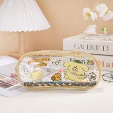 Sanrio 1pc Sanrio Character Cartoon Transparent Pencil Case Pouch, Student Stationery Storage Organizer Makeup Bag,Pencil Pouch,School Bag, School Supplies,Back To School