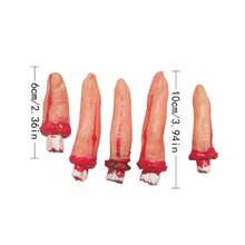 5pcs Halloween Creepy Prop Decor - Bloody Severed Finger, Realistic Decoration