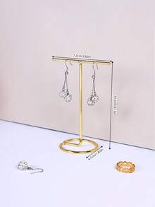 Metall T-förmiger Halsketten Ständer mit Holzsockel, Halsketten Präsentationsständer, Schreibtisch Schmuckaufbewahrung, geeignet für Halsketten, Armbänder, Ohrringe, Live-Streaming und Fotografie Requisiten, ideal für Frauen zum Aufbewahren und Organisieren von Geschenken für Hochzeiten, Sommer und Semesteranfang