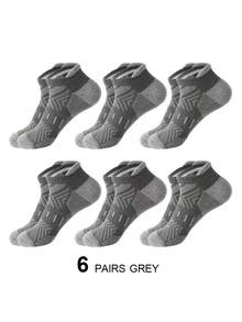 6 Pairs Unisex Breathable Arch Support Low-Cut Compression Socks, Suitable For Running & Daily Wear