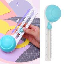 Cortador Circular De Papel 360 Grados Rotación Escala Transparente Ajuste Deslizante Antideslizante Con Cabezal Reemplazable - Como se muestra - Ver 3