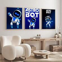 1 件游戏可爱 A-Astro B-Bot 卡哇伊海报防水墙贴适用于酒吧客厅复古装饰高品质印刷礼物无框 - 彩色 - 查看 3
