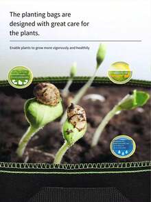 1 Pieza/3-50 Galones Bolsa de cultivo de tela no tejida gruesa/ Adecuada para cultivar flores y verduras durante todo el año. Es transpirable, evita la asfixia y la pudrición de las raíces, está hecha de materiales y es fácil de trasplantar sin sacar de la maceta, esencial para personas perezosas, resistente a las heladas y a la protección solar.