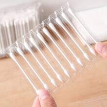 50/100pcs Individually Packaged Portable Ear Cleaning Double-Head Makeup Remover Sticks, One-Time Use