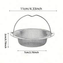 1PC 201 Stainless Steel Sink Filter Basket - Garbage Food Residue/Hair Collector Suitable For Efficient Dishwashing, Vegetable Juice Washing, Standard Sink Universal, Easy To Clean Grid Design, Easy To Clean Material, Essential For Modern Home Use - Multicolor - View 3