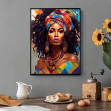 1 Set DIY Diamond Painting Kit - Full Round Diamond Acrylic Diamond Beautiful Woman Theme Canvas - Suitable For Bedroom, Entryway, Study, Bathroom Relaxing Handicraft Activities - Easy To Use, Perfect Gift