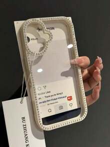 Funda para teléfono 1 Uds. Funda protectora brillante con diamantes de imitación brillantes de lujo para funda de teléfono 5/15 Pro Max/15 Pro/15 Plus/11/12/13/14/16 Pro Max/XS/11 Pro/11 Pro Max/12 Pro/12 Pro Max/13 Pro/13 Pro Max/14 Pro/14 Pro Max/14 Plus/16 - Blanco - Ver 4