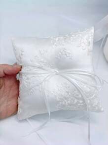 1pc Wedding Ring Bearer Pillow, Lace Fairy Ring Pillow For Wedding Ceremony Party
