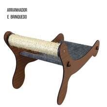 Pet Bed With Scratching Post And Interactive Hanging Hammock For Cats - 橘色 - 查看 9