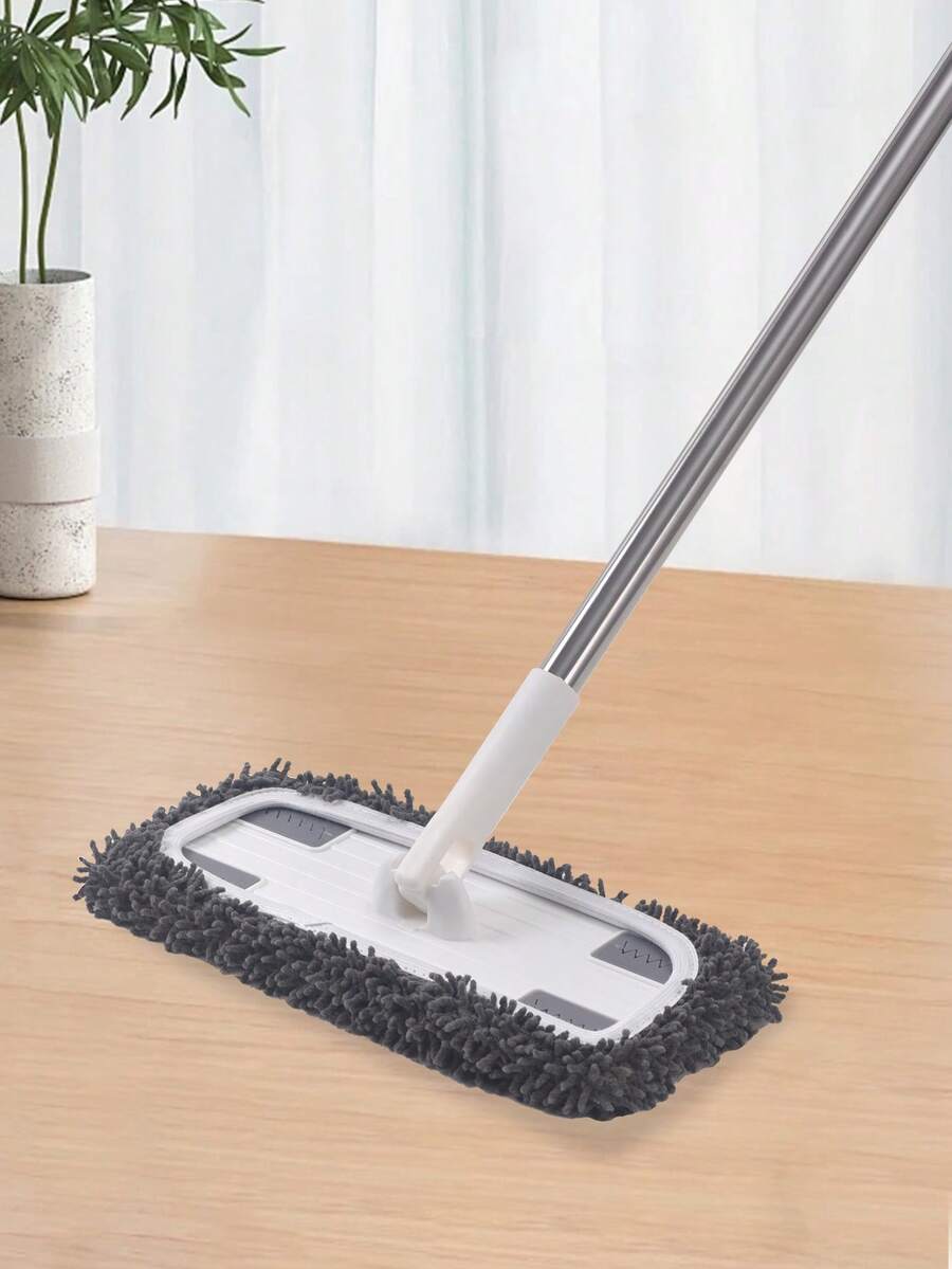 2pcs/Set Upgraded Thick Elastic Washable Mop Replacement Pads, Suitable For Flat Mops - Reusable Microfiber Mop Heads And Disposable Dry Dusting Cloths, For Hardwood, Laminate, Tile Floors Cleaning, With Rust-Proof Stainless Steel Handle, Dry & Wet Dual-Use Replacement Set (Compatible With Sweeping Mop Replacement) - trắng - Xem 1