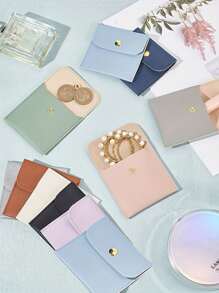 20-Pack Faux Leather Snap Jewelry Organizers - Luxury Gift Bags For Earrings, Necklaces, Bracelets And Rings - Perfect For Organizing And Matching, Square Velvet Cloth Bags With Snap Closures, Velvet Jewelry Bags, Earring Organizers, Cloth Gift Bags, Gift Wraps, Candy Gifts, Necklace Bracelet Wraps, Jewelry Beads, Jewelry For Women, Valentine's Day Gifts