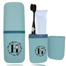 1pc Toothbrush Box Portable Detachable Organizer Case Mouthwash Cup Travel Toothbrush Storage Container Dustproof And Waterproof Toothpaste Holder Suitable Travel Accessories For Business Travel Initial Name 26 Letters Pattern - Blue - View 54